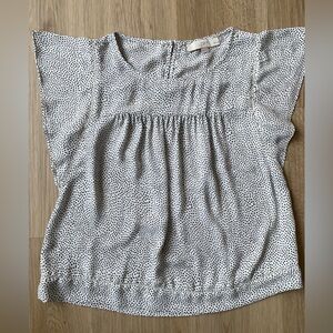 LOFT Black and White Polka Dot Top
